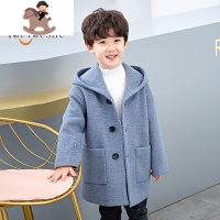 YueBin男童呢子大衣毛呢外套宝宝洋气冬装2020秋冬新款童装儿童加厚潮版毛衣