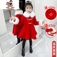 YueBin女童毛呢外套2020新款冬季洋气儿童年服呢子加厚小女孩中国风大衣毛衣