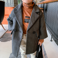 YueBin 男童加厚羊毛呢大衣中长款韩版宝宝冬季洋气韩版呢子外套潮毛衣