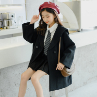 YueBin女童毛呢外套2020秋冬新款儿童洋气学院风加厚斗篷中大童呢子大衣毛衣