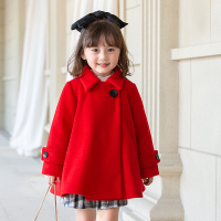 YueBin女童呢子大衣儿童毛呢外套2020新款秋冬装女宝宝洋气斗篷韩版加厚毛衣