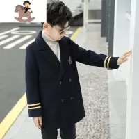 YueBin男童中长款毛呢大衣秋冬装2020新款儿童中大童洋气加厚呢子外套潮毛衣