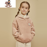 YueBin棉叔叔大克重温暖厚实软糯加绒加厚保暖男童女童秋冬连帽套头卫衣卫衣童