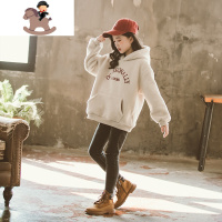 YueBin女童连帽卫衣2020冬季新款韩版中大童休闲加绒加厚保暖洋气上衣潮卫衣童