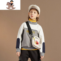 YueBin童年日记男童加绒卫衣2020冬款新款洋气儿童套头上衣韩版一体绒潮卫衣童
