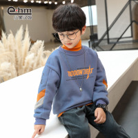 YueBin童装男童2021冬装新款加绒套头卫衣儿童冬天打底衫中大童卫衣童