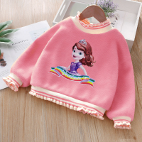 YueBin女童卫衣2020冬装新款韩版宝宝艾莎加绒加厚保暖上衣小孩套头绒衫卫衣童