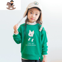 YueBin唯心至爱小狗卡通卫衣ILoveJ童装2020冬装新款女童T恤上衣JSWTO10卫衣童