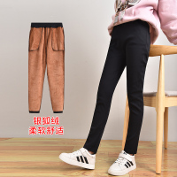 YueBin女大童打底裤外穿加绒加厚2020冬季新款儿童裤子女童小脚裤铅笔裤裤子