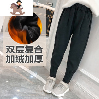 YueBin女童一体绒裤子外穿2020秋冬季新款时髦儿童加厚萝卜裤束脚中大童裤子