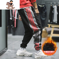 YueBin胖童裤子男童秋冬加绒加厚长裤儿童运动裤中大童加肥加大休闲裤棉裤子