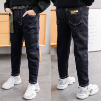 YueBin儿童装男童加绒牛仔裤秋冬款2020新款中大童裤子加厚一体绒长裤潮裤子