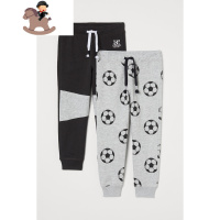 YueBin 童装男童儿童裤子2020秋冬新款松紧腰2条装慢跑运动裤 0900703裤子