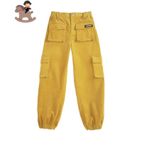 YueBin工装裤男童潮牌灯芯绒宽松束脚儿童街舞潮装嘻哈秋冬季中大童新款裤子