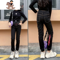 YueBin女童加绒牛仔裤一体绒秋冬外穿大童洋气紧身打底儿童裤子春秋长裤裤子