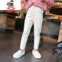 YueBin弹力加绒女童铅笔裤子 2020秋冬装中大童休闲紧身加厚打底小脚裤裤子