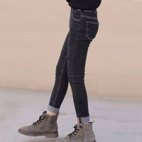 YueBin女童加绒裤子秋冬加厚外穿牛仔裤儿童一体绒女大童洋气冬季休闲裤裤子