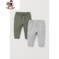 YueBin 童装男婴幼童宝宝2020 秋冬加绒加厚棉质慢跑裤2条装 0824038裤子
