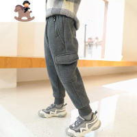 YueBin童装米呢刷毛绒儿童卫裤2020新冬装洋气休闲男童束脚裤气质潮裤子