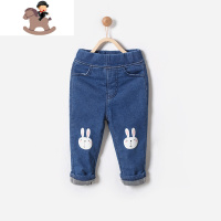 YueBin女童加绒加厚牛仔裤儿童宝宝秋冬装裤子小童婴儿冬季长裤裤子