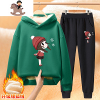 YueBin女童裤子秋冬外穿儿童加绒打底裤一体绒加厚棉裤套装运动绒裤冬装裤子