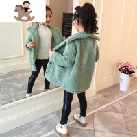 YueBin网红女童毛呢厚外套7新款秋冬装8洋气12岁中大童10女孩加厚呢大衣外套童