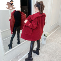 YueBin女童外套秋冬2020新款洋气皮毛一体儿童冬装女中大童羊羔毛绒上衣外套童