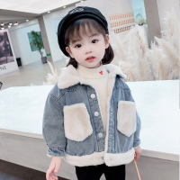 YueBin女童加绒牛仔外套秋冬装2020新款韩版洋气女宝宝百搭儿童加厚上衣外套童