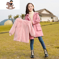 YueBin女童秋冬装加厚外套2020年新款派克服洋气15中大童冲锋衣女孩12岁外套童