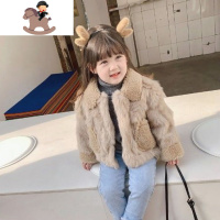 YueBin2020新款冬装童装洋气女童时尚保暖毛皮草儿童宝宝一体外套潮外套童