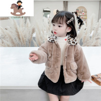 YueBin女童加厚羔毛外套秋冬洋气韩版儿童小公主大衣时髦小童宝宝上衣外套童