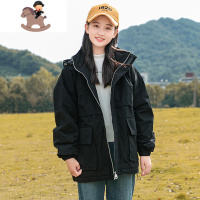 YueBin女童派克服外套加绒秋冬装洋气中大童冬季15岁女孩童装2020年新款外套童