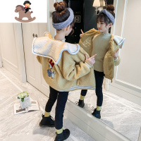 YueBin女童羔毛网红外套秋冬儿童羔绒大衣冬装2020新款大童洋气时髦外套童