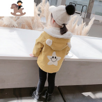YueBin女童外套加绒连帽2020年秋冬新款韩版儿童洋气女宝宝冬装棉服加厚外套童