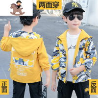YueBin男童外套2021年春秋新款春秋冬装两面穿儿童夹克男孩棒球服洋气潮