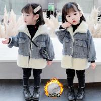 YueBin冬季女童羔毛外套小中童仔衣韩版时髦儿童衣服加绒加厚潮童装外套童