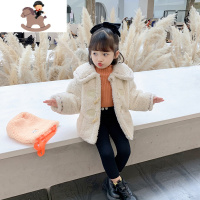 YueBin女童加厚冬款外套儿童洋气仿皮草毛毛衣宝宝韩版时髦羔毛上衣潮