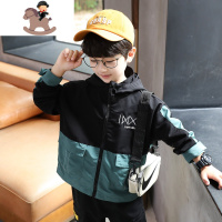 YueBin童装男童休闲外套儿童冲锋衣拉链衫2021秋装新款中大童潮外套童