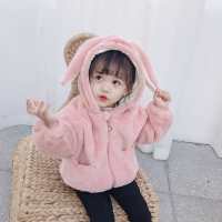 YueBin女童加厚毛毛衣外套2020秋冬款新款韩版宝宝冬装加绒洋气夹棉上衣外套童