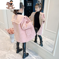 YueBin女童冬装2020新款女孩羊羔绒毛毛衣洋气儿童加厚女孩宝宝外套衣服外套童