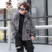 YueBin男童皮衣外套2020年新款冬装儿童洋气加绒加厚帅气爆款韩版潮童装外套童