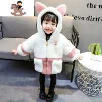 YueBin女童外套秋冬季儿童加绒毛毛衣小女孩韩版衣服一岁女宝宝冬装洋气外套童