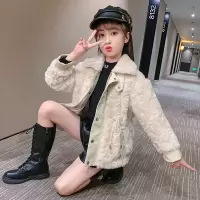 YueBin女童秋冬装外套2020新款韩版洋气女孩中大儿童加厚毛毛大衣冬装潮外套童