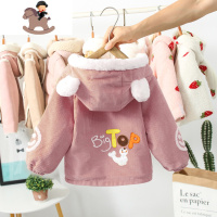 YueBin女童外套秋冬2020新款小童洋气儿童装加绒加厚女宝宝冬装夹棉大衣外套童