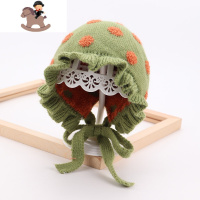 YueBin婴儿帽子秋冬季婴幼儿女宝宝针织围巾套装公主可爱女童儿童毛线帽套装童