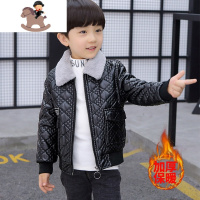 YueBin男童秋冬装皮衣儿童夹克2020新款中大童帅气男孩加绒加厚韩版外套外套童