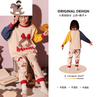 YueBin儿童睡衣女童春秋季棉长袖薄款套装小女孩子中大童家居服秋套装童