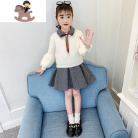 YueBin女童套装秋冬2020新款洋气中大童装套裙儿童冬季毛衣连衣裙两件套套装童