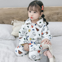 YueBin儿童秋冬睡衣套装女童法兰绒加厚三岁男宝宝珊瑚绒婴儿可爱家居服套装童