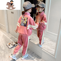 YueBin女童秋冬套装加厚2020新款洋气儿童运动冬季大童金丝绒网红两件套套装童